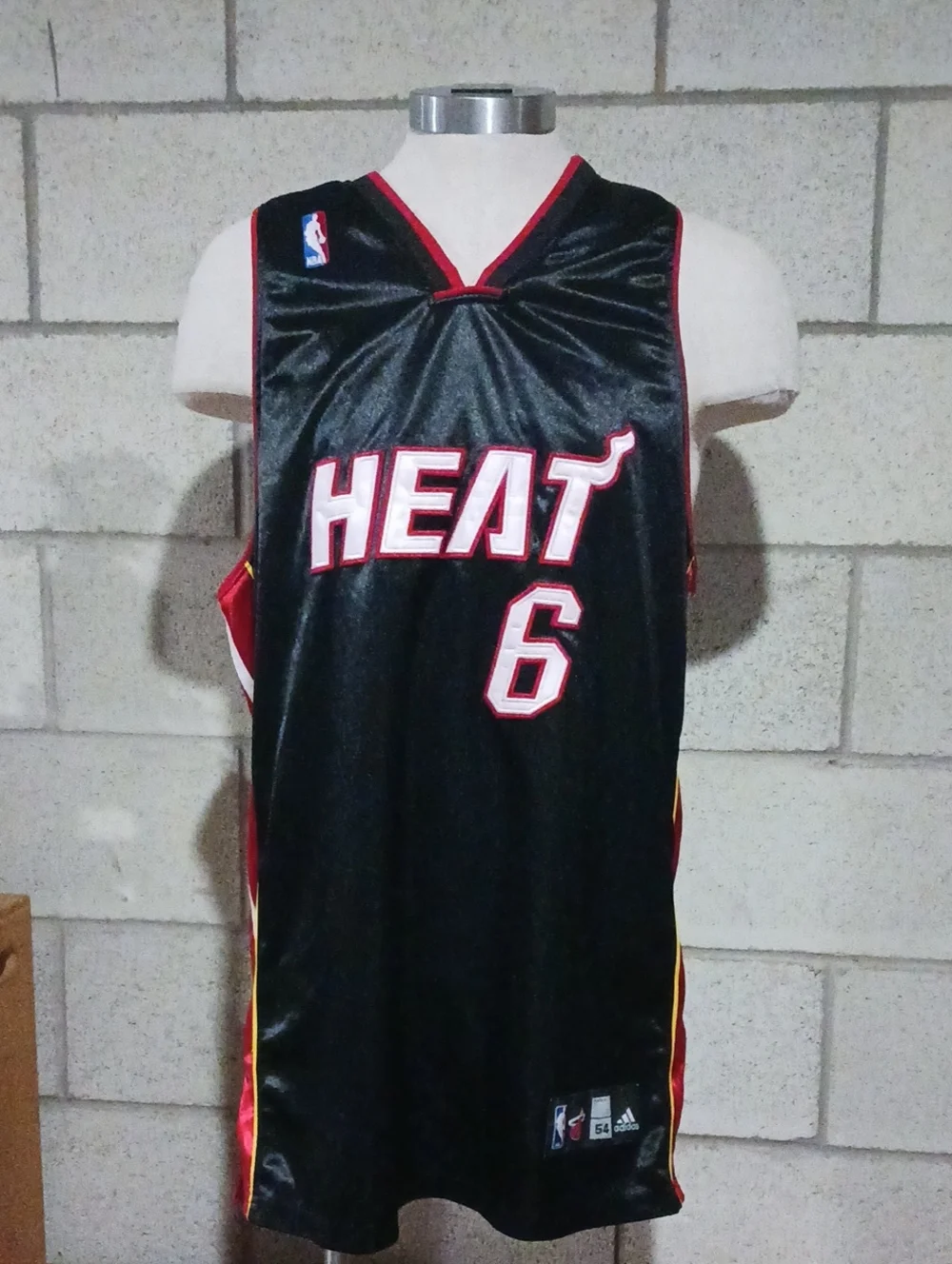Miami Heat #6 LeBron James Black Adidas NBA Jersey Mens Size XXL (54)